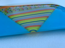 Cyan Mixture of Handmade Glass Origami Dish