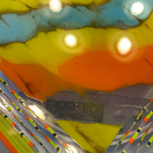 Cyan Mixture of Handmade Glass Origami Dish