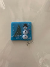 Fused Glass Snowman Keepsake on a 5" x 7" Blank Card