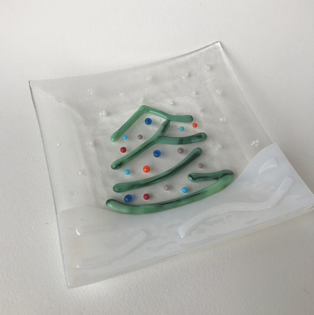 Christmas Snowy Christmas Tree Baton Rouge Plate - SOLD