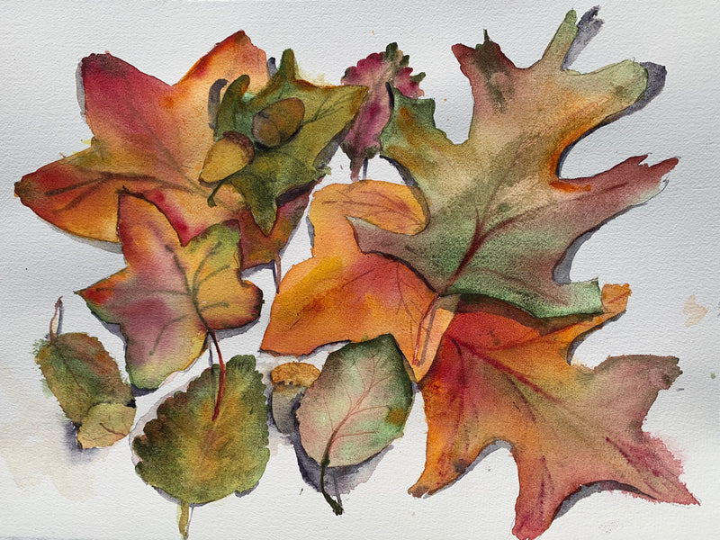 Free Art For All - Autumn Leaves in Watercolor
