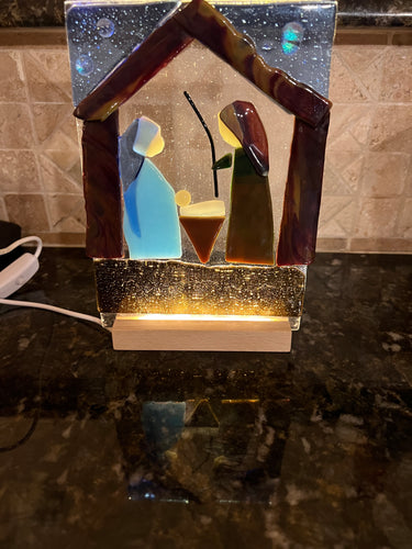 Large Light Up Nativity with LED stand