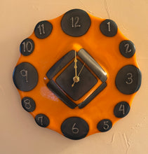 Steel Blue on Orange Clock