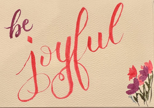 Be Joyful 3 x 5 Blank Note Card
