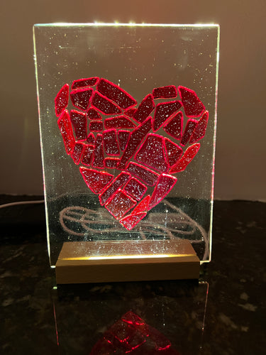 Pink Hearts of Fire LED Nightlight