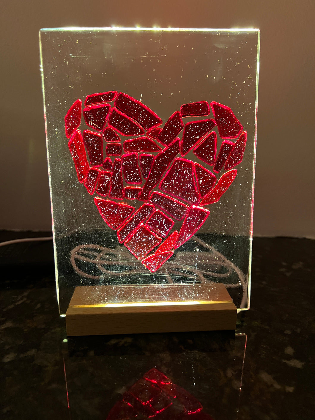 Pink Hearts of Fire LED Nightlight