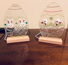 Bunny Heads on an Egg with LED light stand