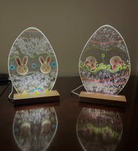 Bunny Heads on an Egg with LED light stand