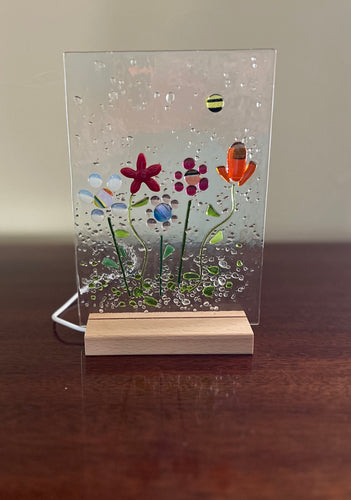Flower Garden Glass Panel