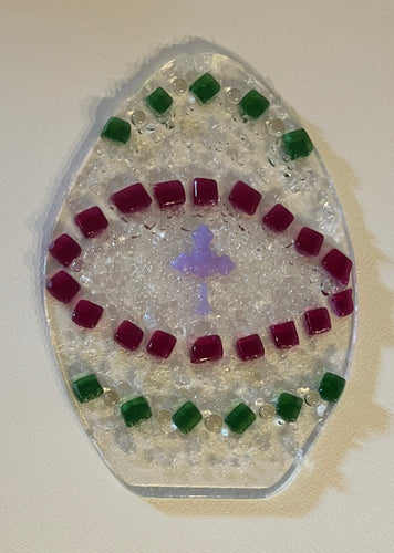 Glass Cross Easter Egg Panel w/o light