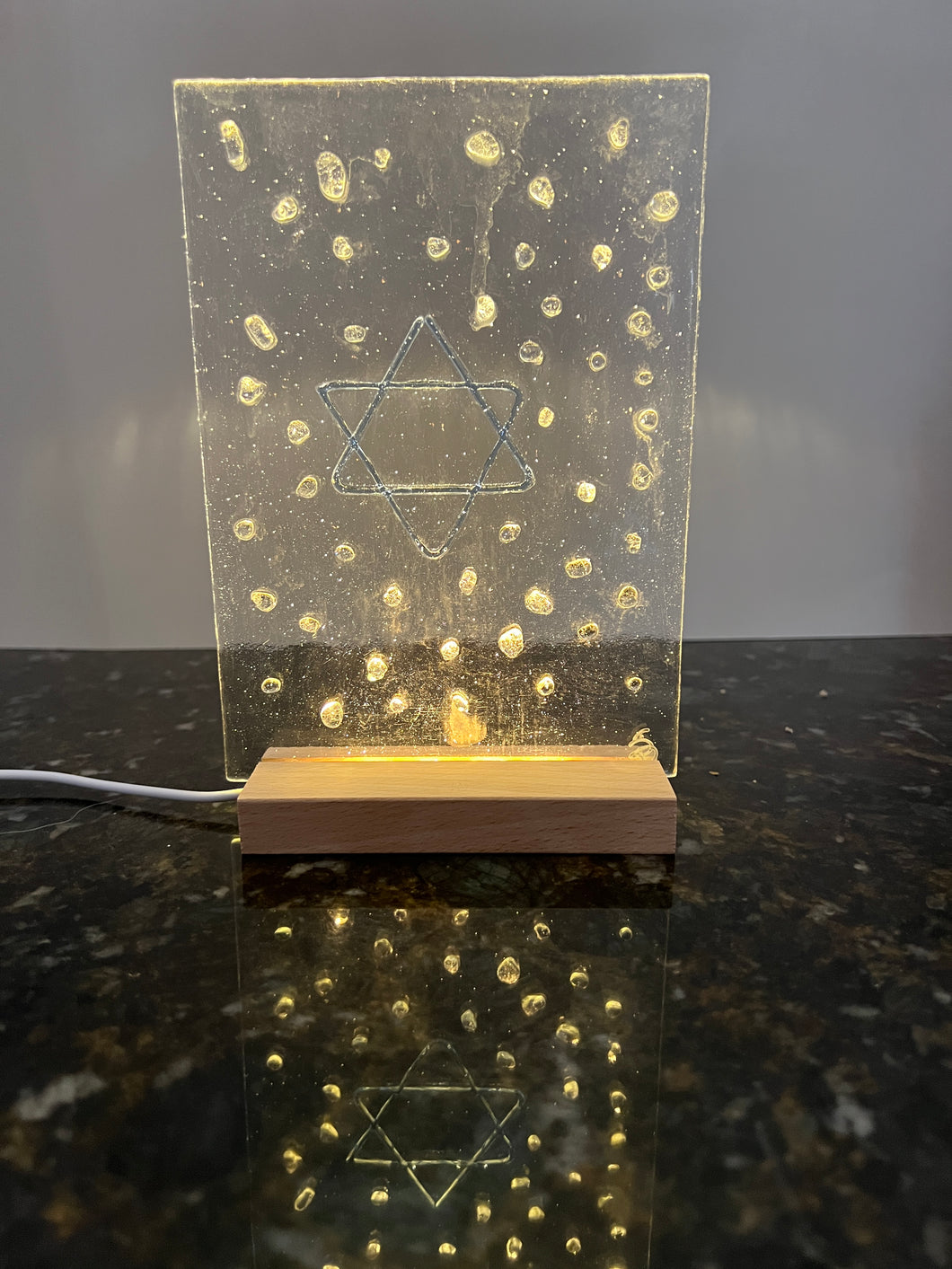Star of David Panel LED Light with Stand