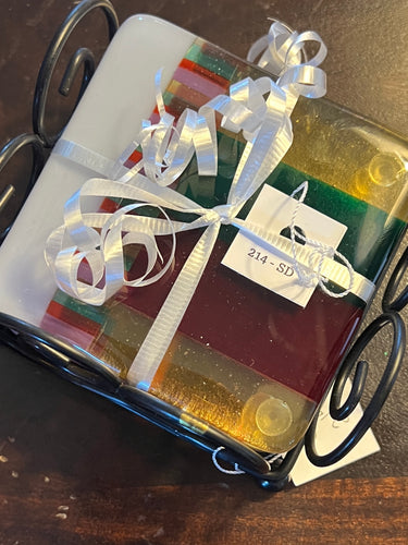 Lavender Coaster Set with stand