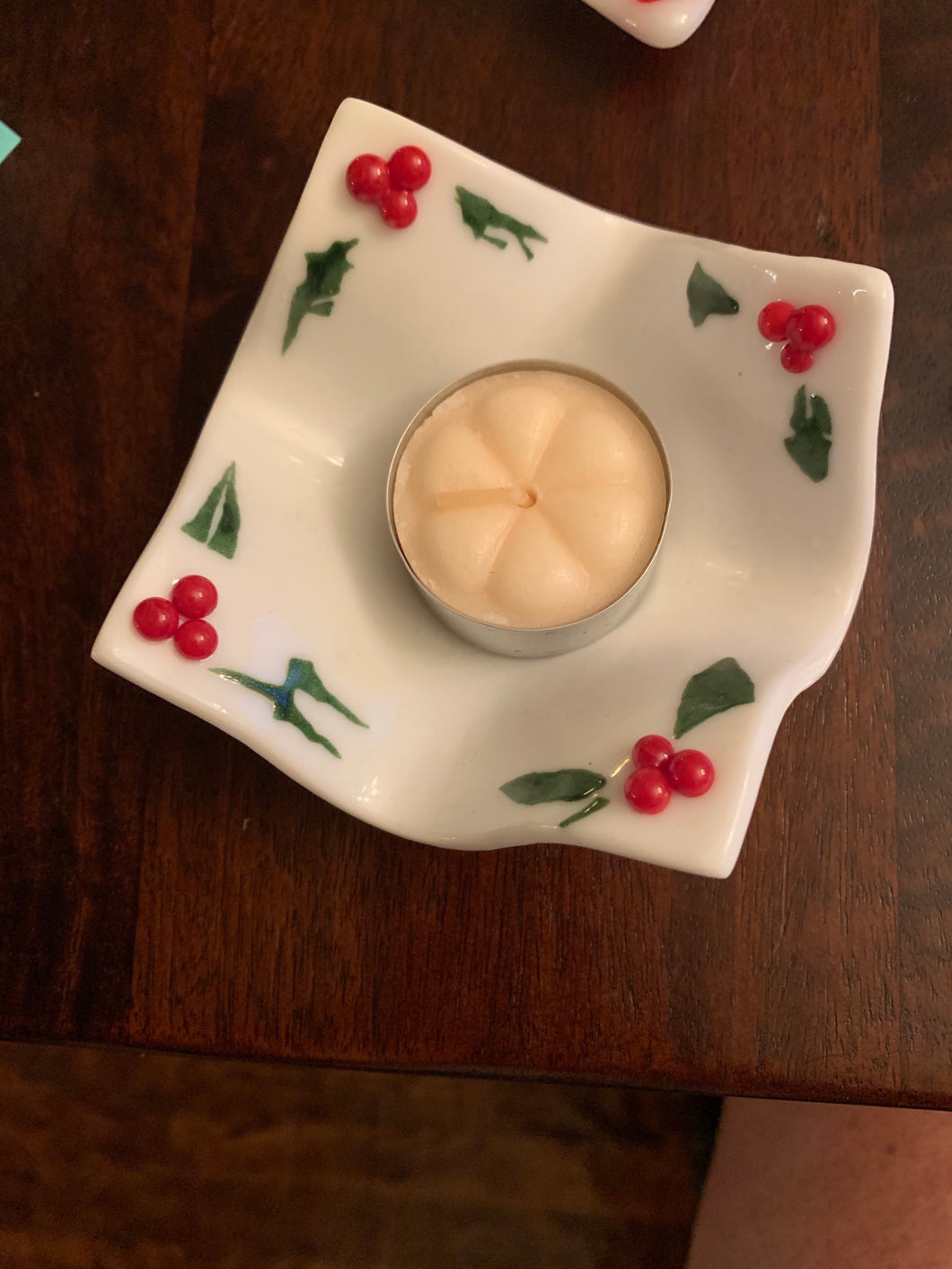 Christmas Holly Candle Holder