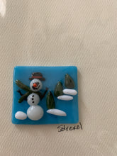 Fuse Glass Snowman Keepsake on a 5" x 7" Blank Card