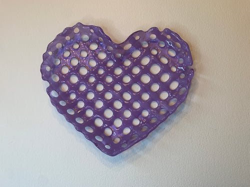 Open Weave Heart In Neo-Lavender