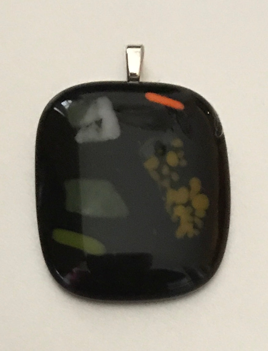 Black in Back pendant and earrings