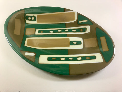 Brown and Green Platter